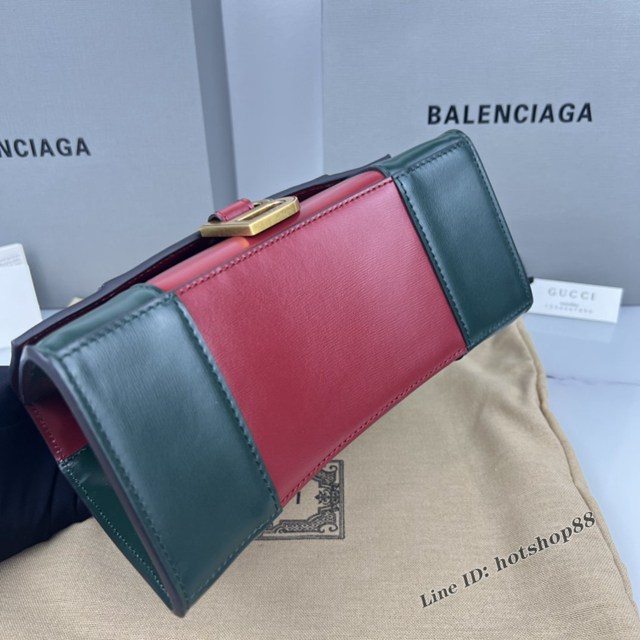 Balenciaga專櫃爆款手提肩背沙漏包 巴黎世家Balenciaga&GUCCi沙漏包紅/綠拼色 fyj1060